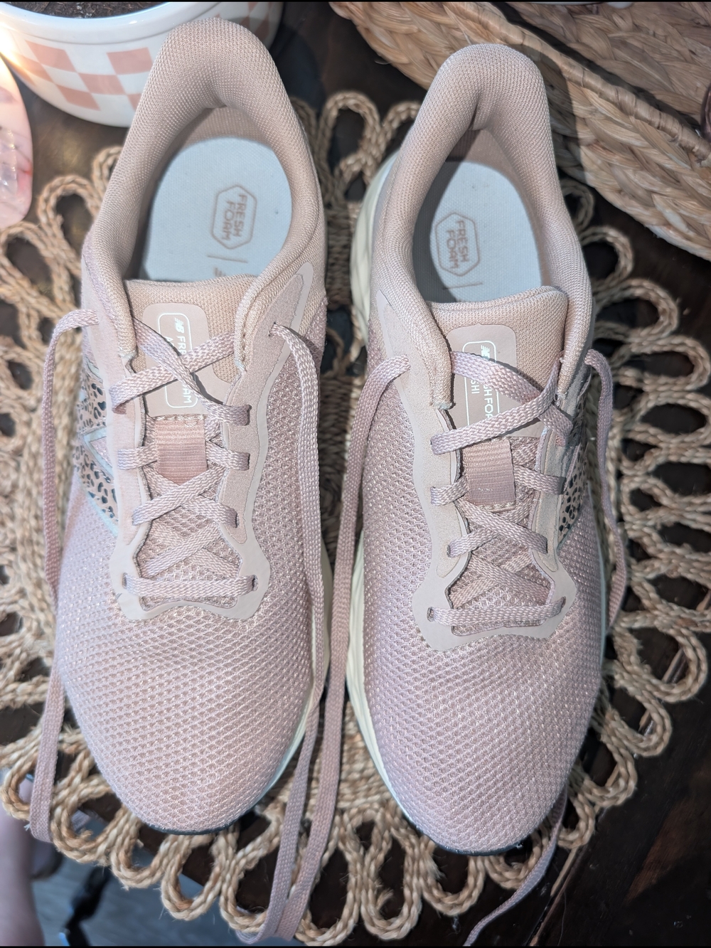 New Balance Women's Pink Mesh Athletic Sneakers